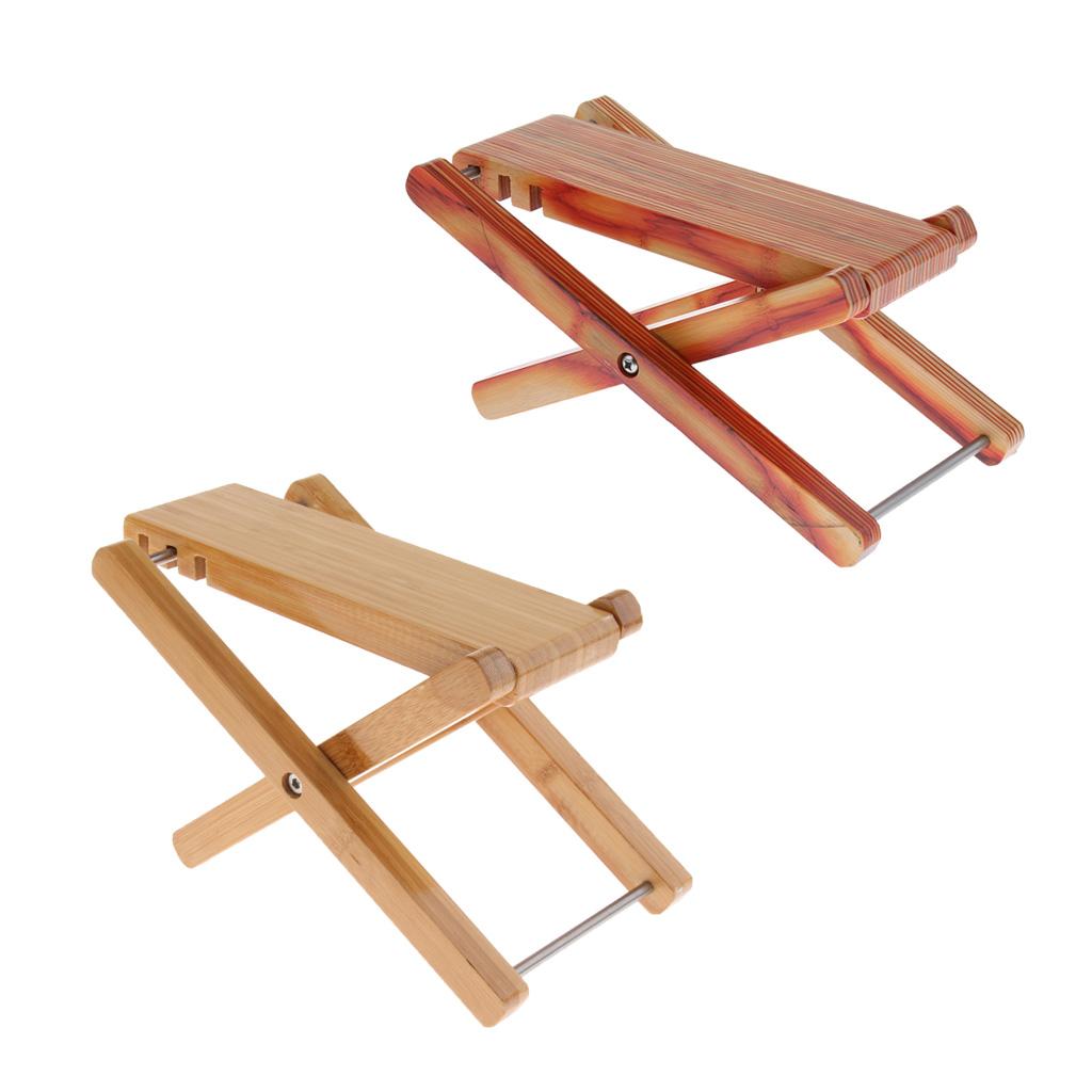 Adjustable Height Guitar Foot Rest Pedal for Guitar Practice Color Bamboo