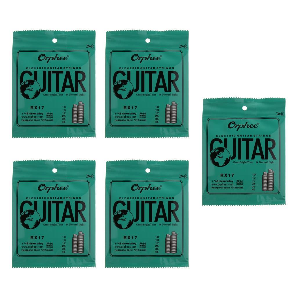 5 Packs Electric Guitar String Set Guitar Replacement Accessory RX17