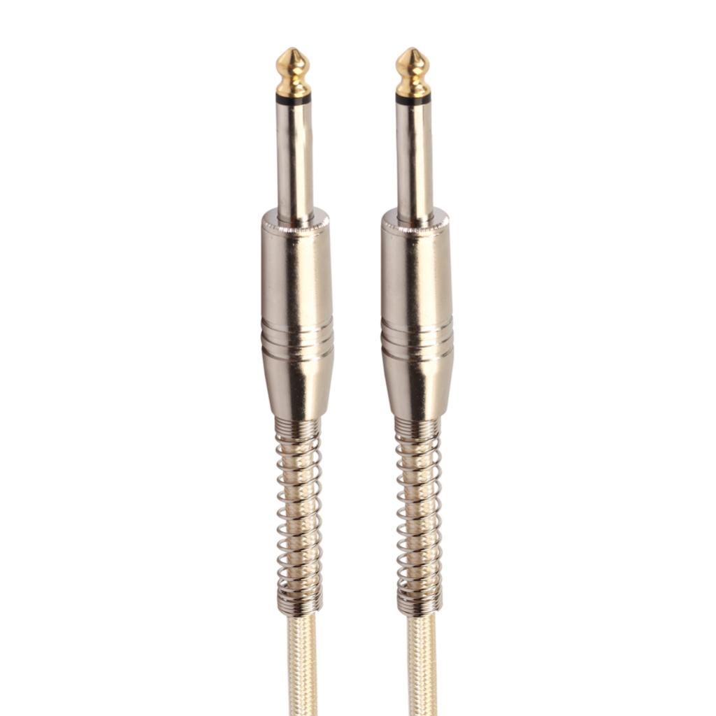 Braided 1/4'' Jack 6.35mm Mono Male to Male Audio Cable Cord Wire 5m