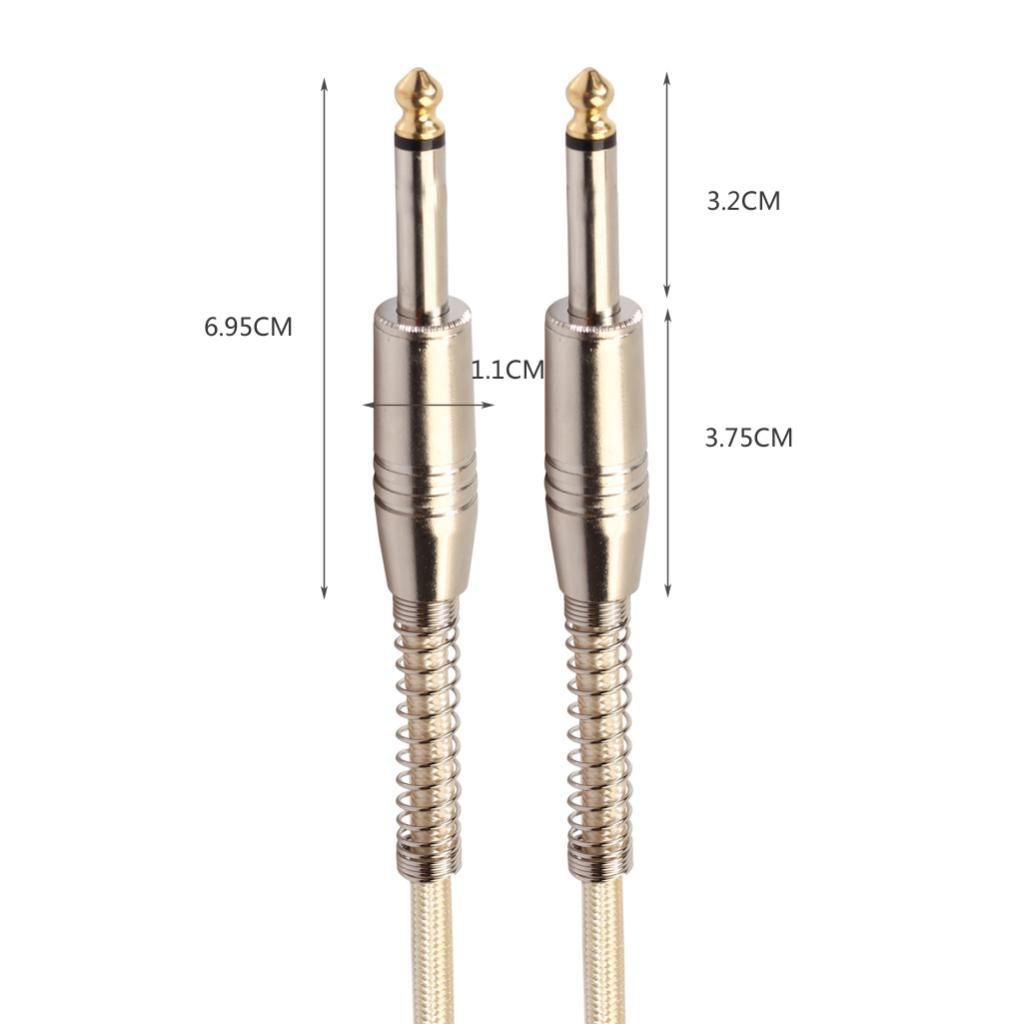 Braided 1/4'' Jack 6.35mm Mono Male to Male Audio Cable Cord Wire 5m