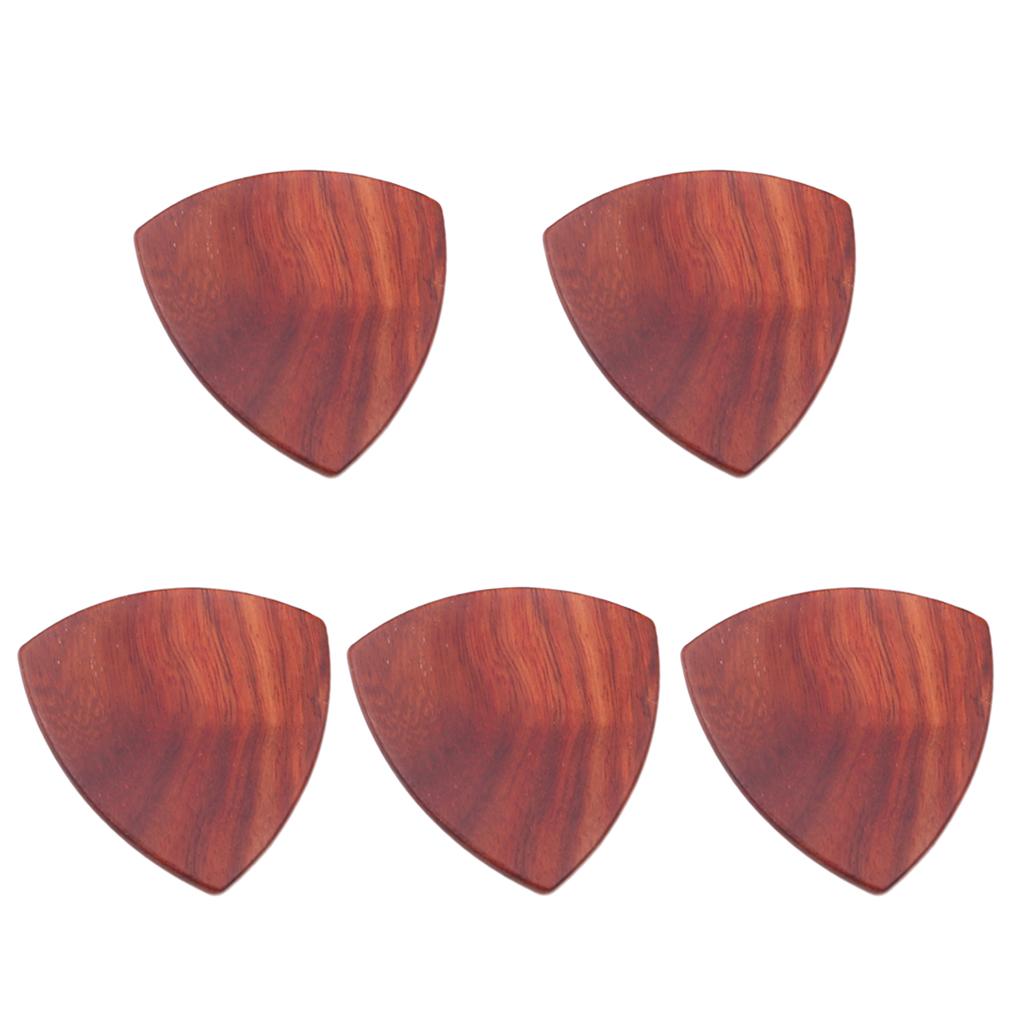 5pcs Guitar Plectrums Picks Red Sandal Wood