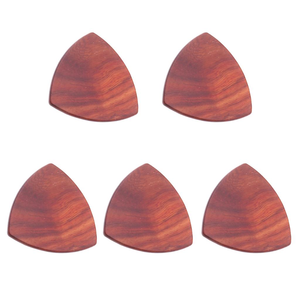 5pcs Guitar Plectrums Picks Red Sandal Wood