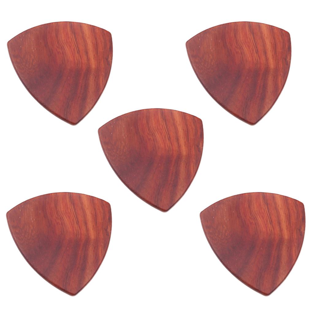 5pcs Guitar Plectrums Picks Red Sandal Wood