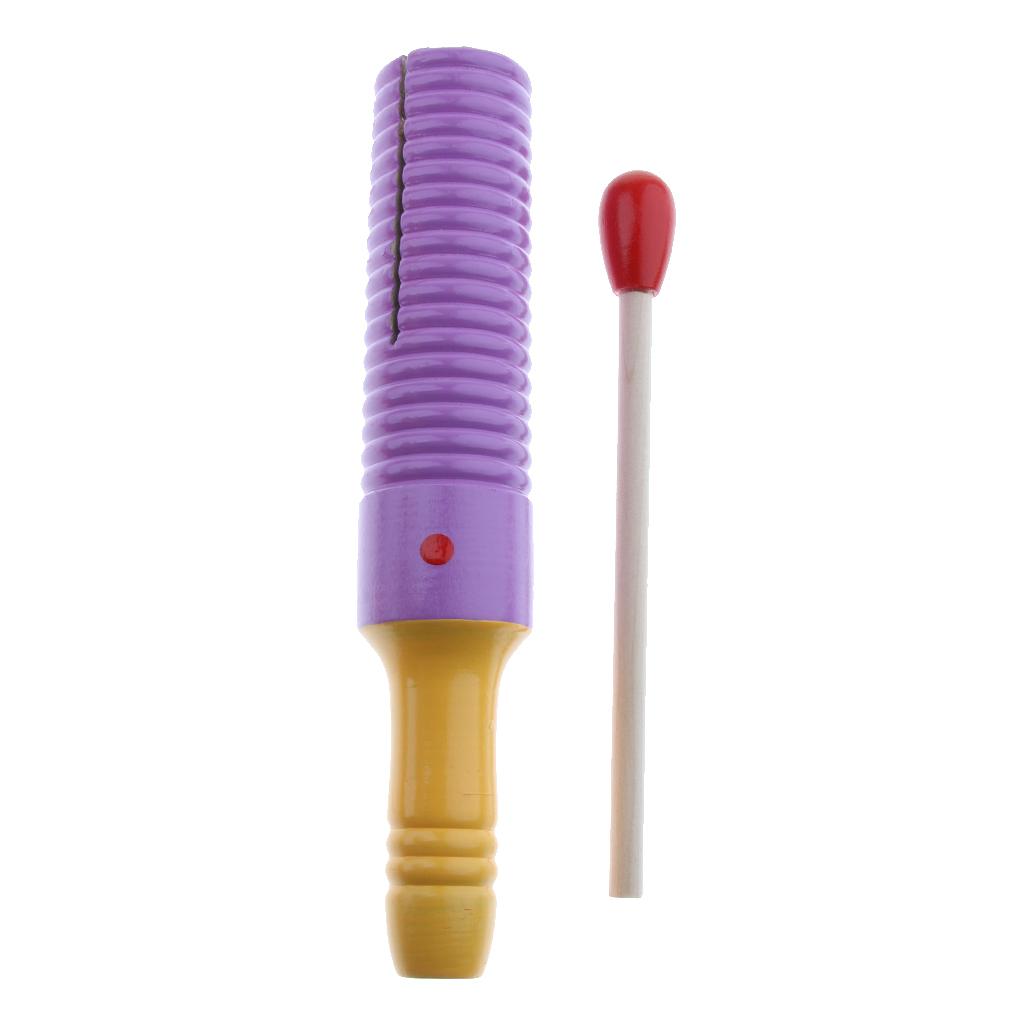 Wooden Crow Sounder Sound Tube Kids Percussion Musical Instrument Toy Gift