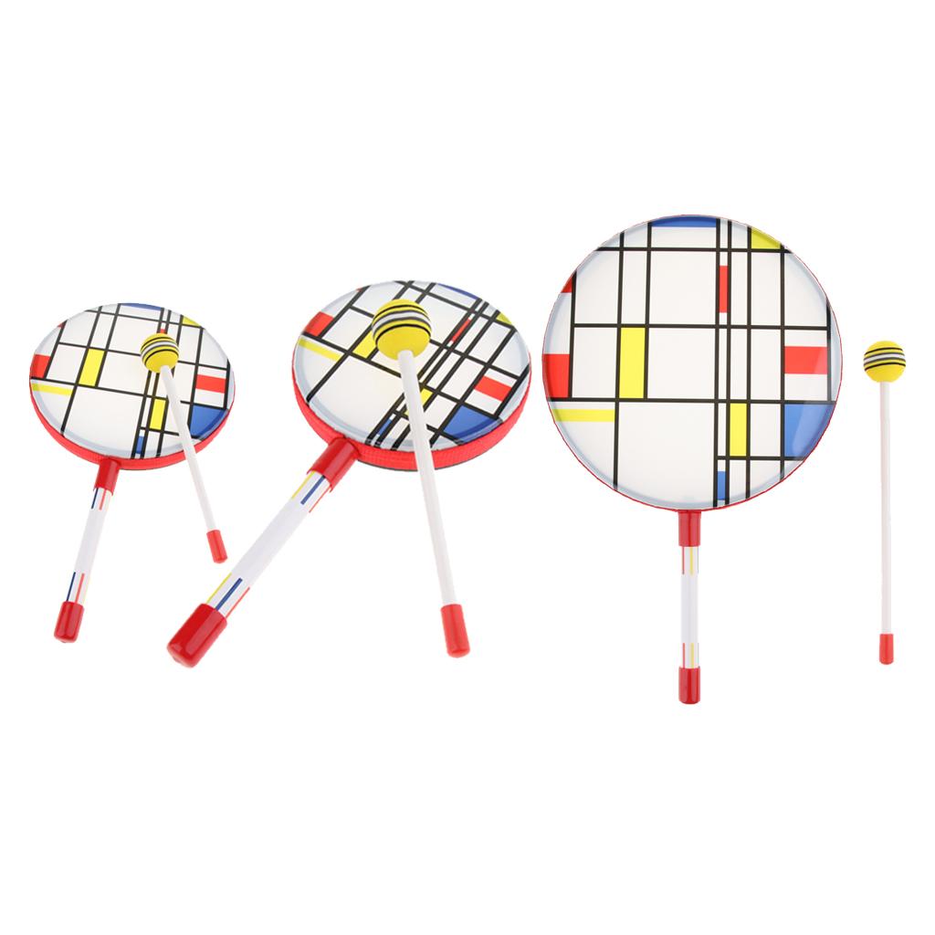 1 Set Wooden Hand Drum Kids Percussion Toy 6inch