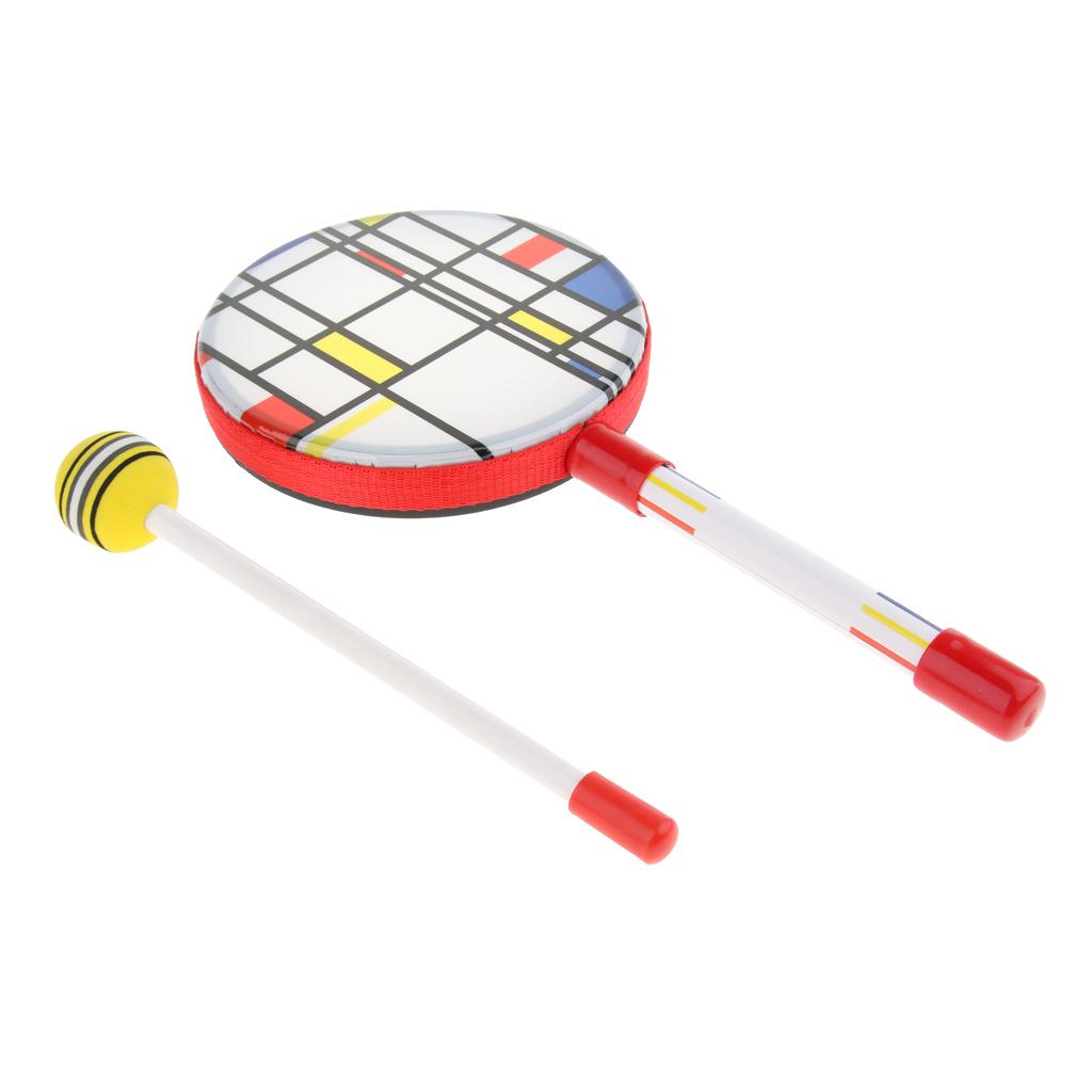 1 Set Wooden Hand Drum Kids Percussion Toy 6inch