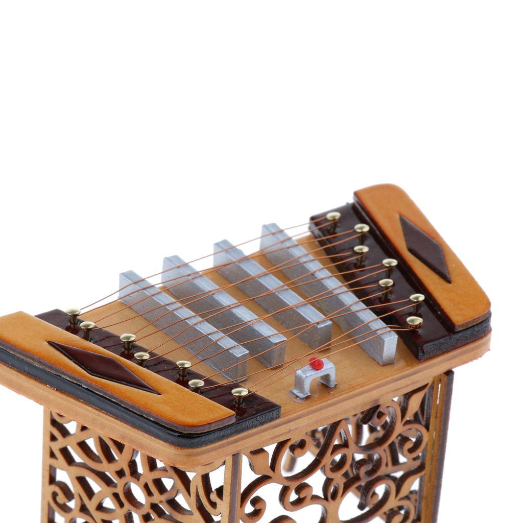 Miniature Yangqin Mini Musical Model Instrument for Kids Gift 10x6cm