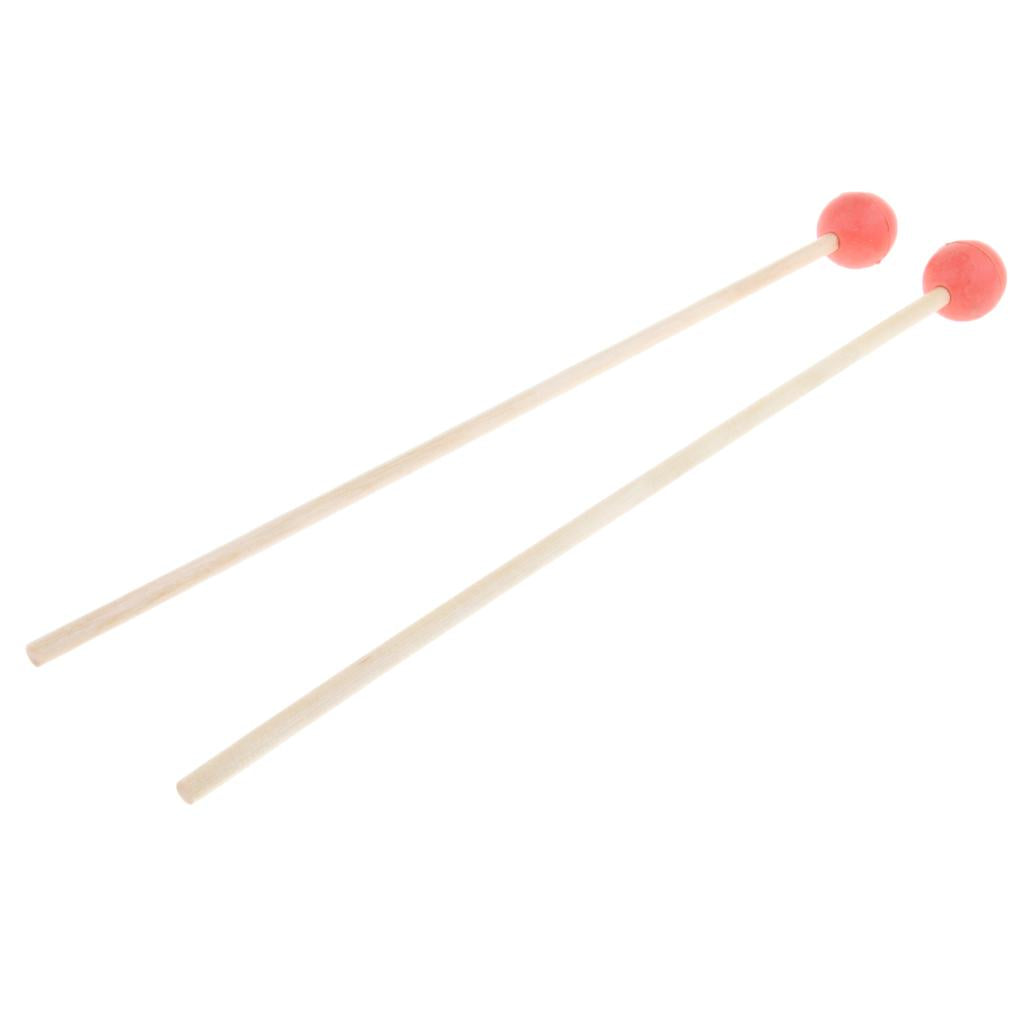 1 Pair Rubber Drum Mallet Percussion Stick for Xylopone Wood Blocks Bells