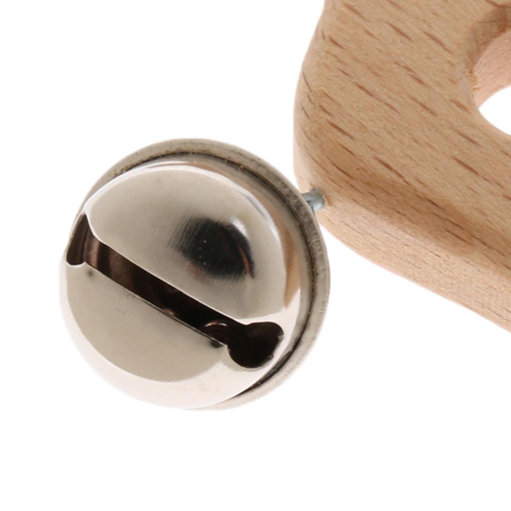 Wood Baby Handbell Rattle Grasping Toy Gifts Fawn
