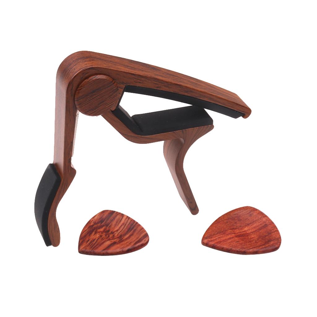 Guitar Capo with 2pcs Picks Wood