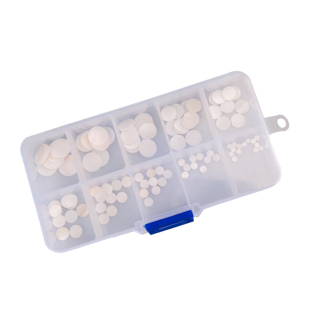100pcs/set 3mm-12mm Inlay Dots Markers for Guitar Fingerboard White