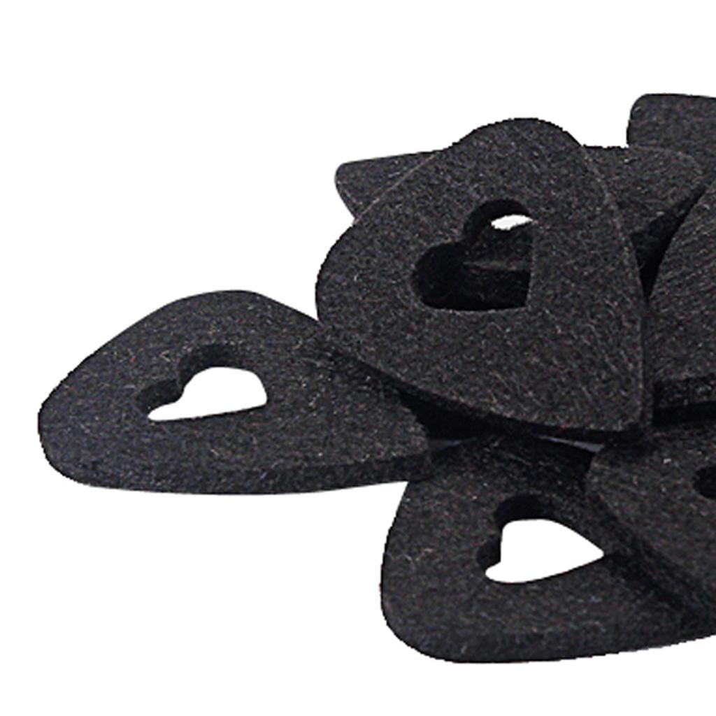 10 Pieces Guitar Ukulele Wool Felt Plectrum Picks for Guitar Parts Black