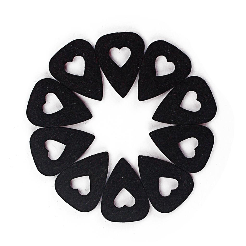 10 Pieces Guitar Ukulele Wool Felt Plectrum Picks for Guitar Parts Black