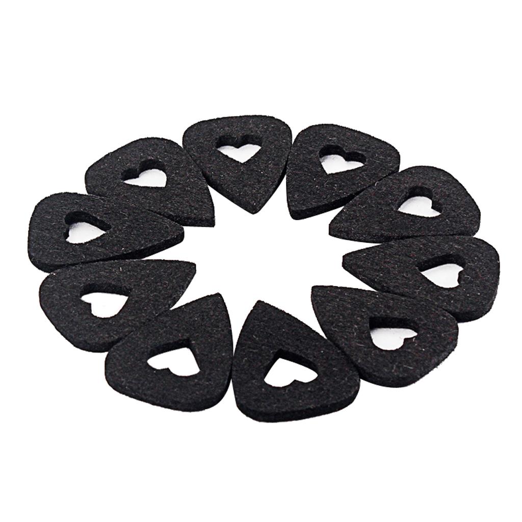 10 Pieces Guitar Ukulele Wool Felt Plectrum Picks for Guitar Parts Black