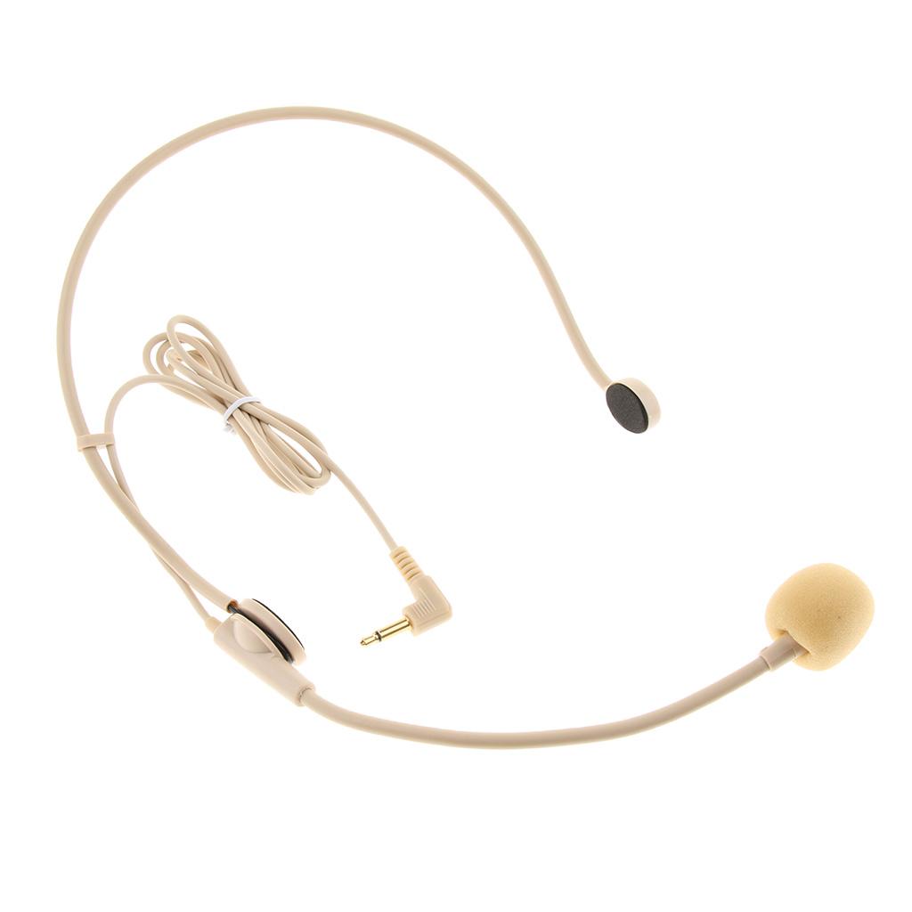 Wired 3.5mm Headset Headworn Microphone Condenser Mic for Tour Guide Skin