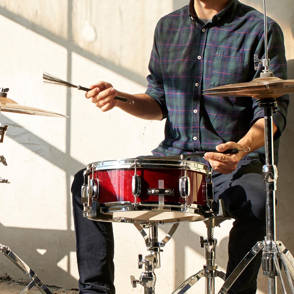 1 Pair Drum Sticks Drum Brushes Set with Storage Bag Yellow