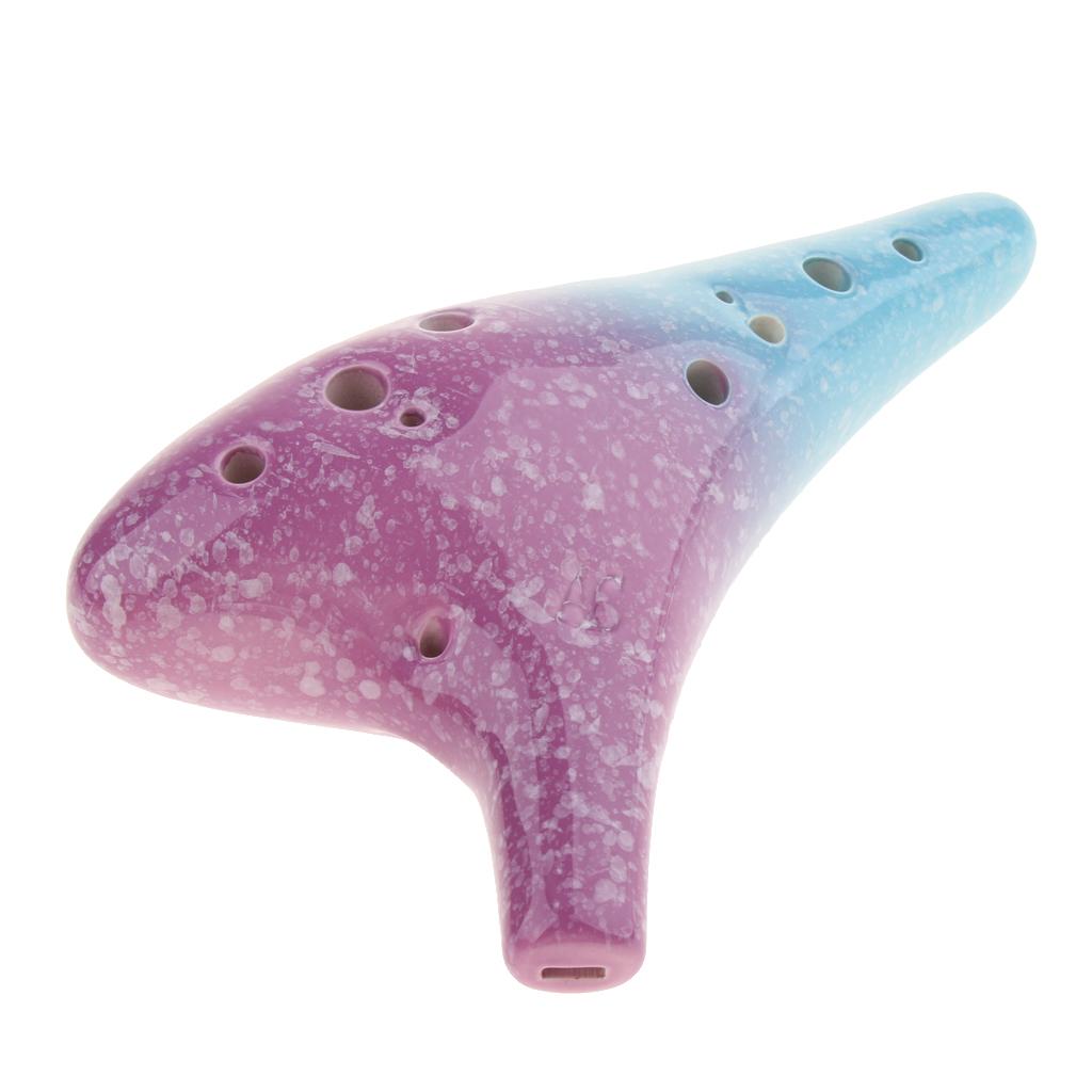Handcrafted 12 Holes Ceramic AC Ocarina Wind Instrument A
