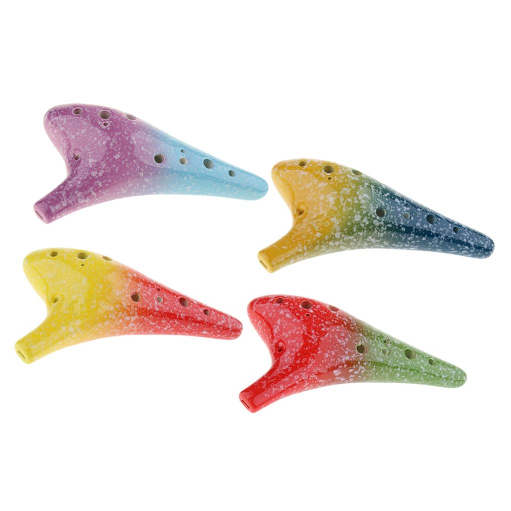 Handcrafted 12 Holes Ceramic AC Ocarina Wind Instrument A