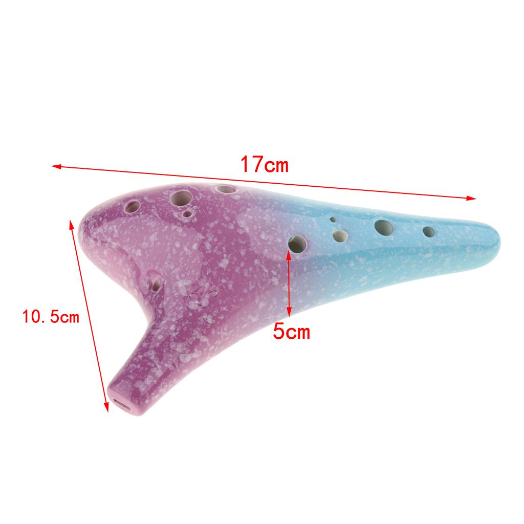 Handcrafted 12 Holes Ceramic AC Ocarina Wind Instrument A
