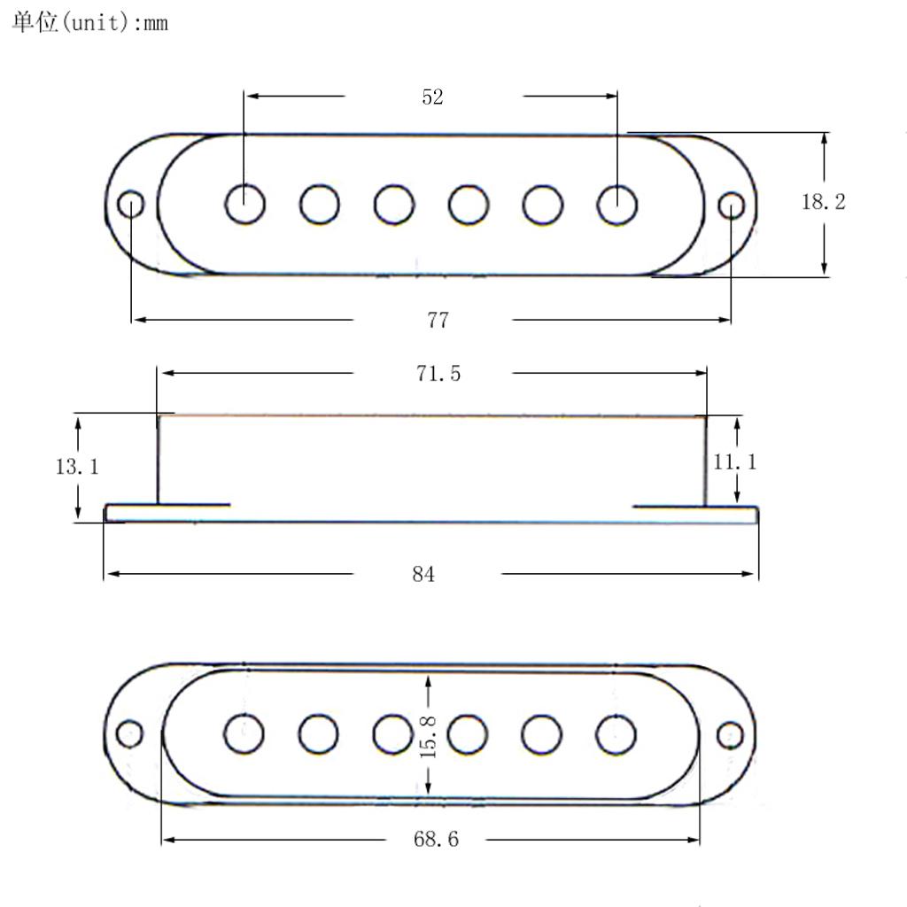 3 Pieces Single Coil Pickup Cover for Fender ST SQ Guitar 52