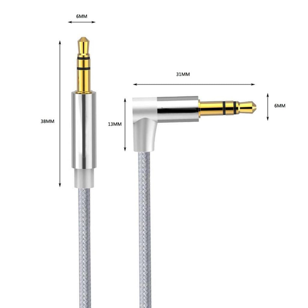 3.5mm Audio Cable Nylon Braided Male to Male Aux Cord 100cm