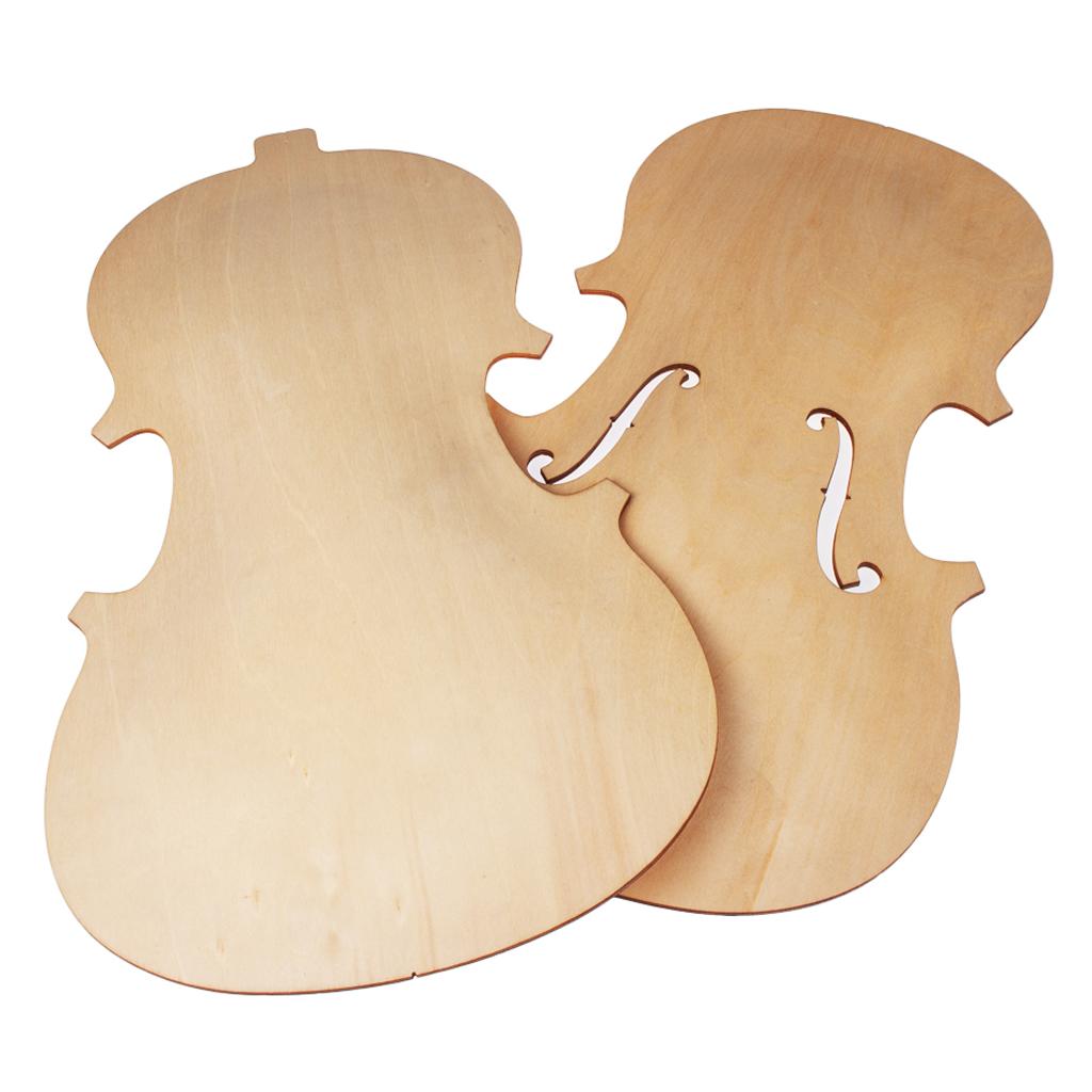 2 Pieces Violin Front Back Plate Solidwood Unfinished Violin DIY Parts 1-4