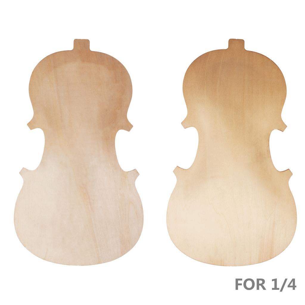 2 Pieces Violin Front Back Plate Solidwood Unfinished Violin DIY Parts 1-4