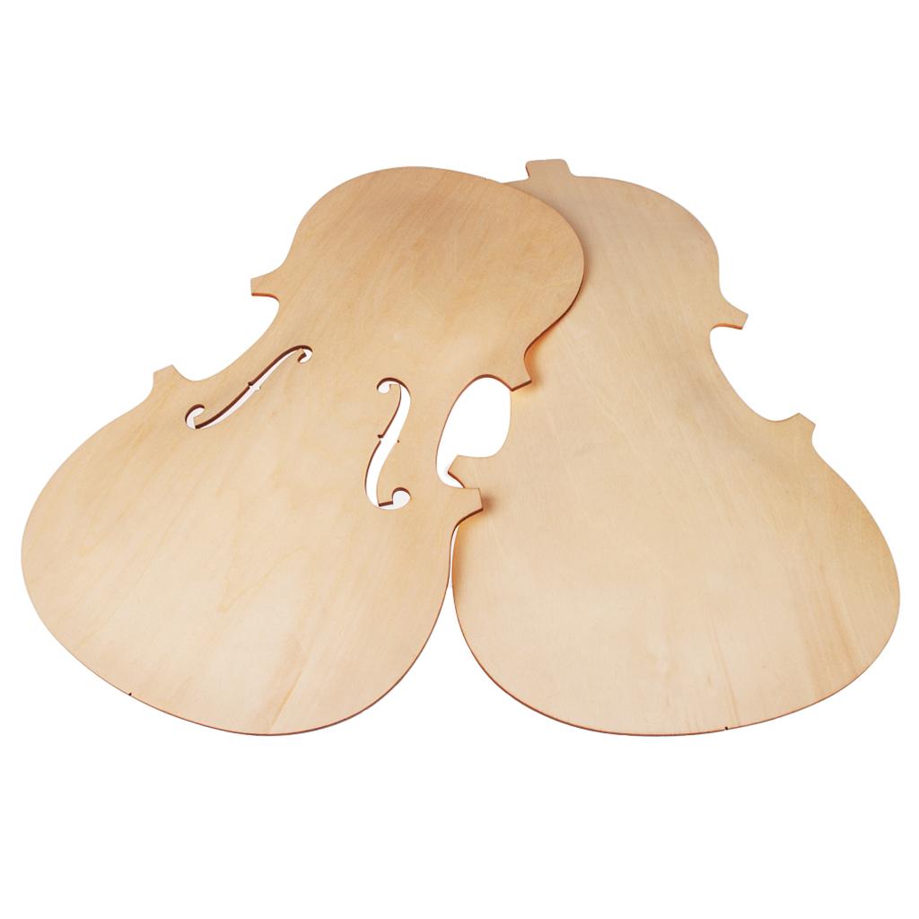 2 Pieces Violin Front Back Plate Solidwood Unfinished Violin DIY Parts 1-4