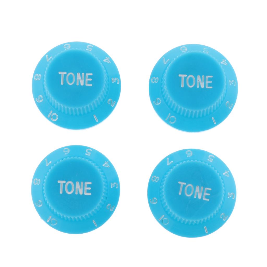 4pcs Electric ST Guitar Speed Volume Tone Control Knobs Replacement Blue