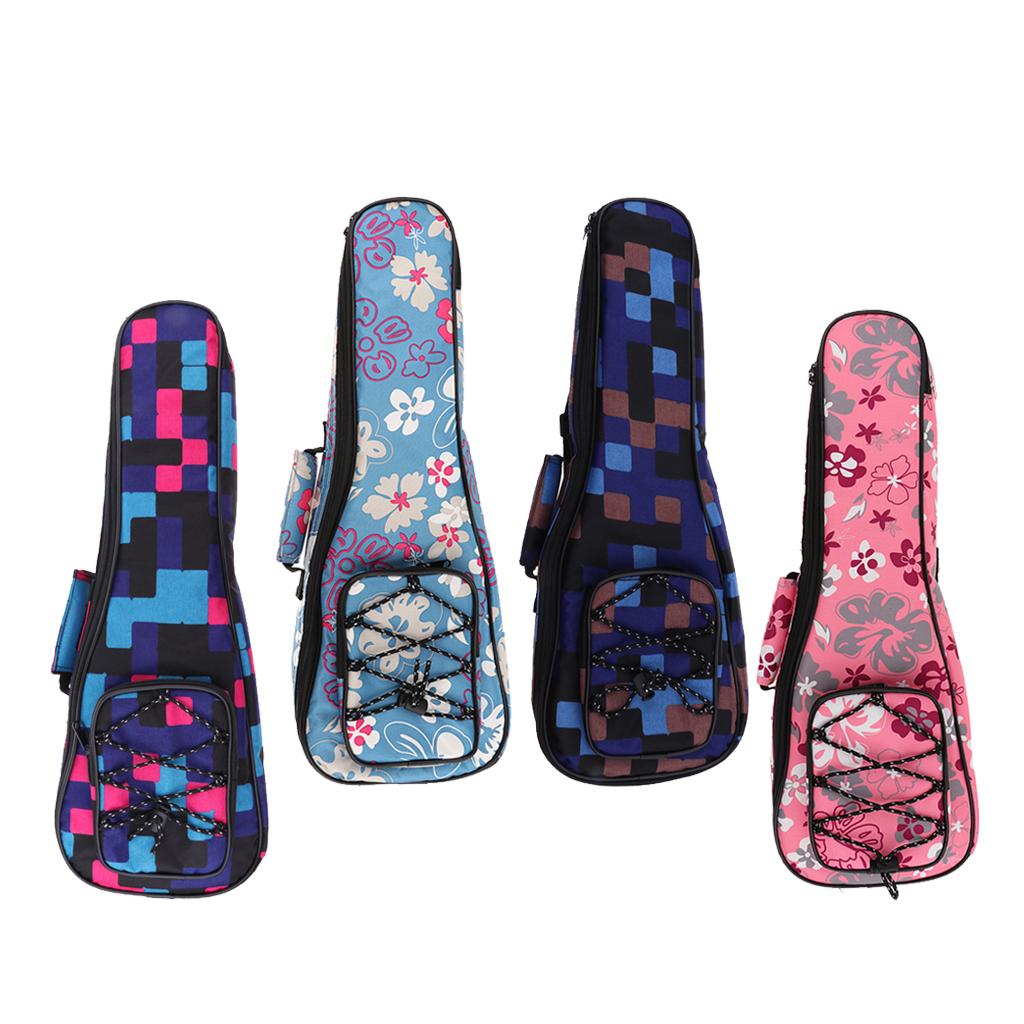 1 Piece 26inch Ukulele Guitar Gig Bag Uke Case Carry Bag Red Grid