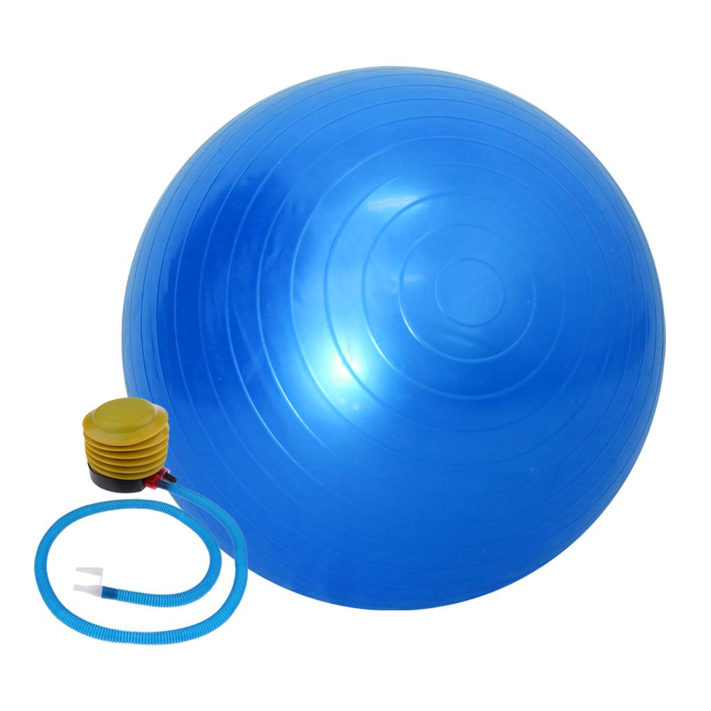 55cm Yoga Ball with Pump Anti Burst Exercise Balance Workout Fitness Blue