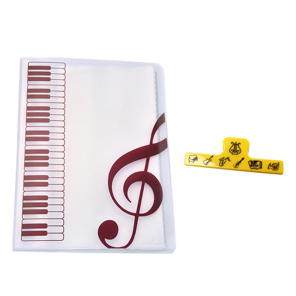 A4 Music Book Score Folders Save Document with Clip for Musical Instrument