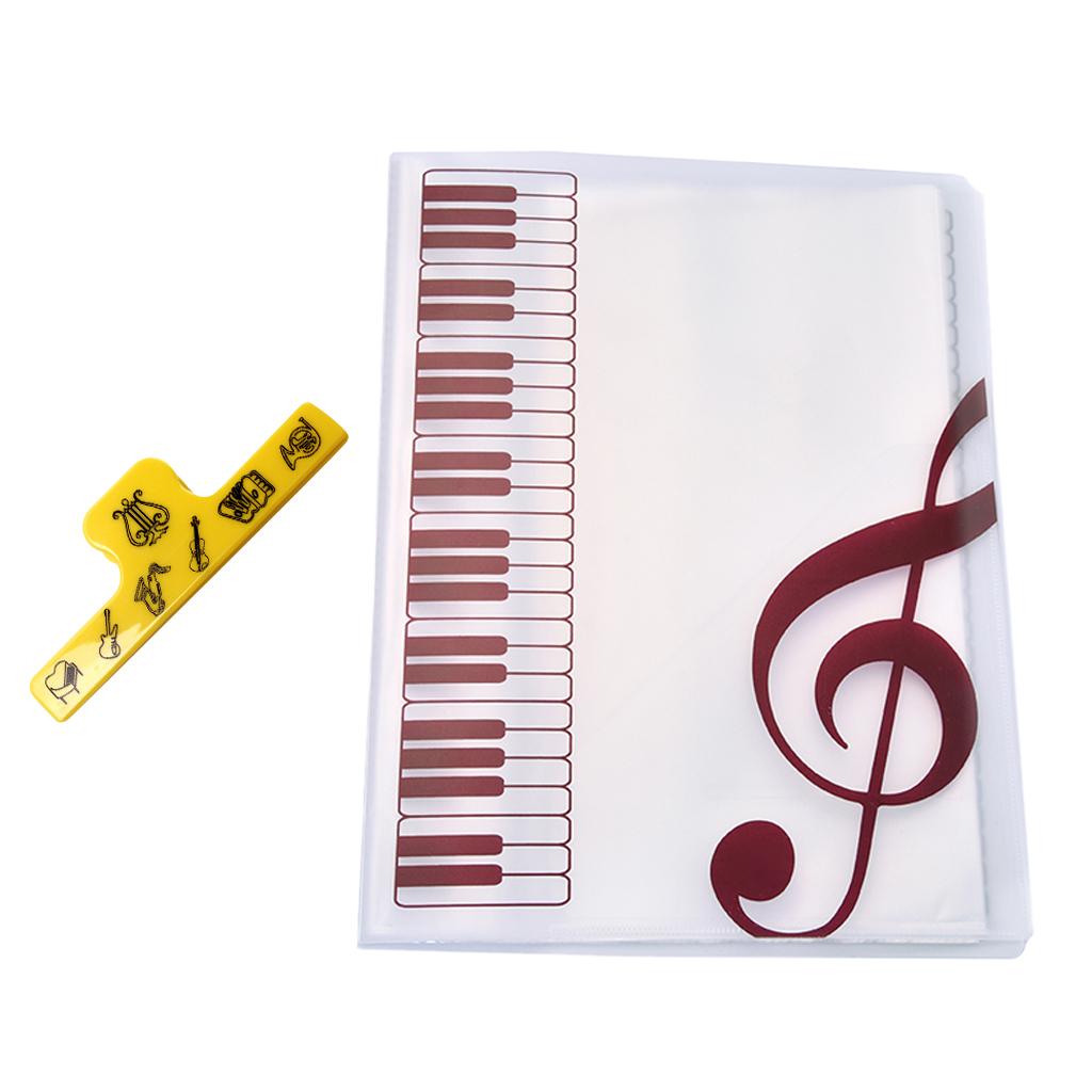 A4 Music Book Score Folders Save Document with Clip for Musical Instrument