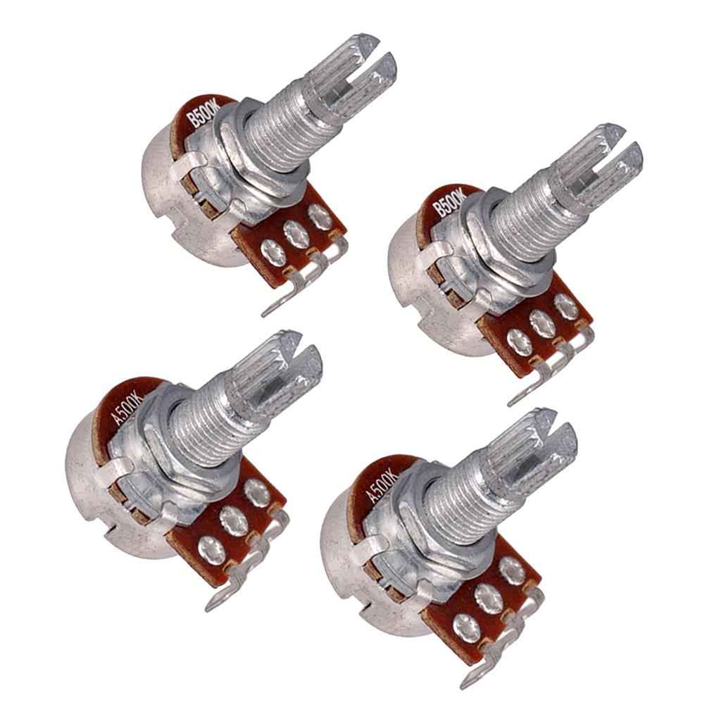 Long Split Shaft Guitar Bass Volume Tone Control Pots Potentiometer 500K