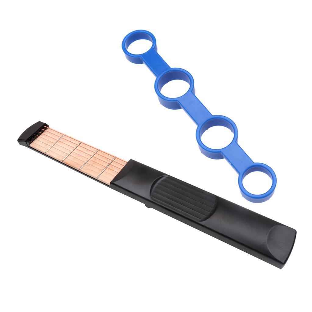 6 Fret Pocket Acoustic Guitar Blue Trainer Finger Exerciser Practice Tools