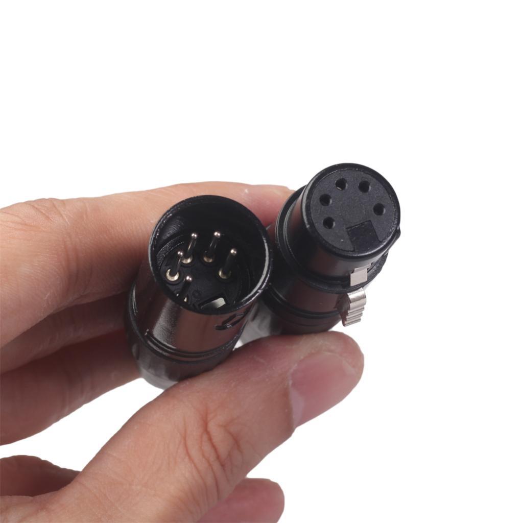 2x Zinc Alloy 5 Pins Audio Video RCA Solderless Adapter Plug