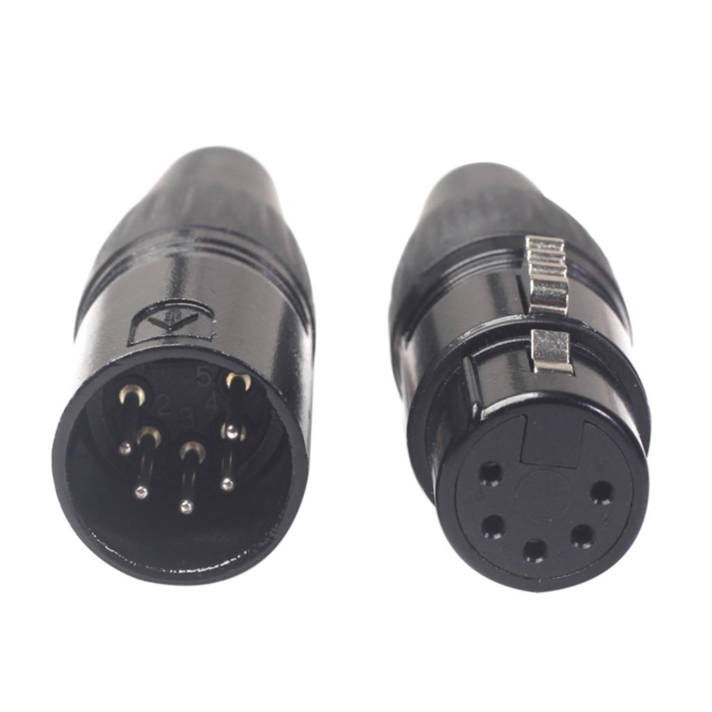 4x Zinc Alloy 5 Pins Audio Video RCA Solderless Adapter Plug