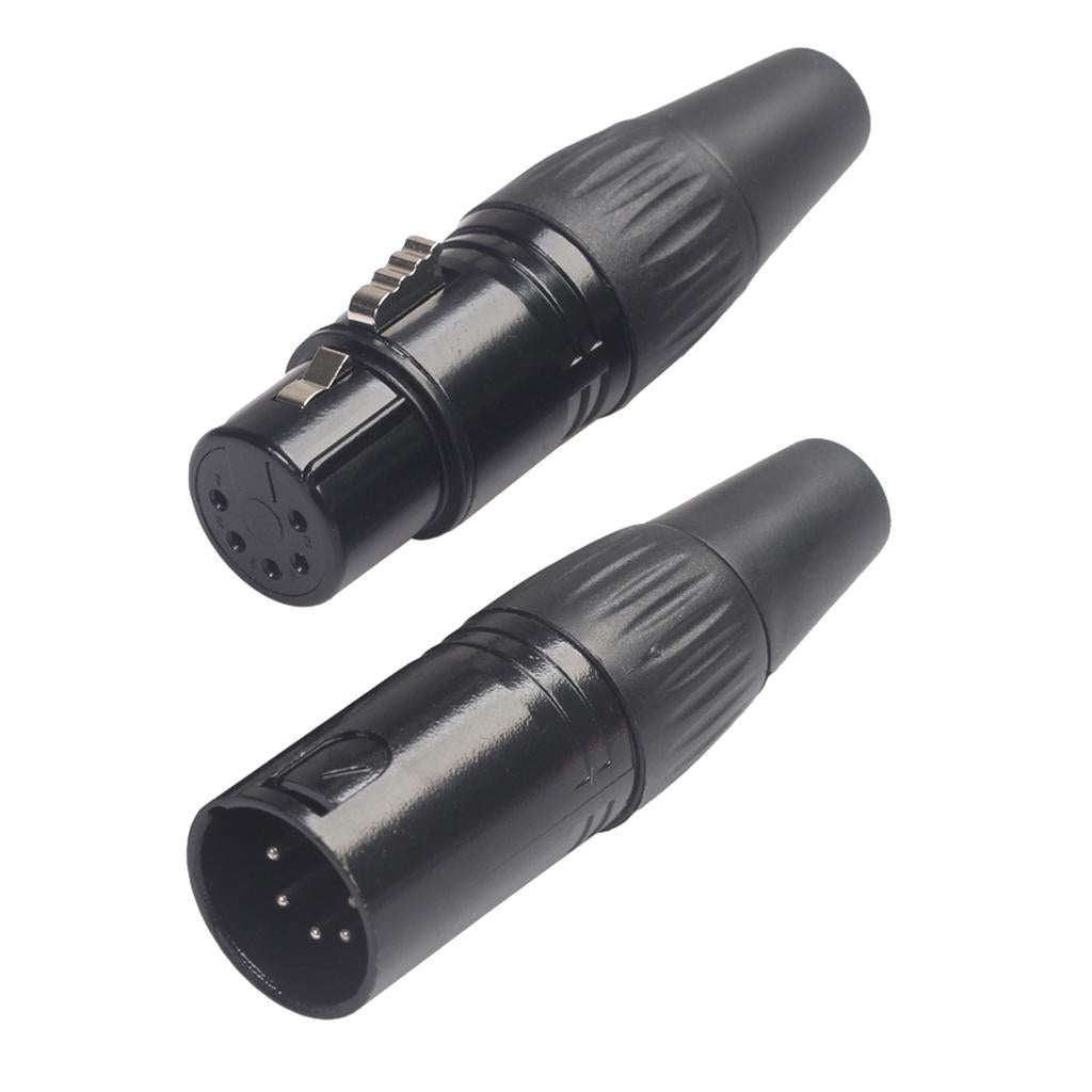 4x Zinc Alloy 5 Pins Audio Video RCA Solderless Adapter Plug