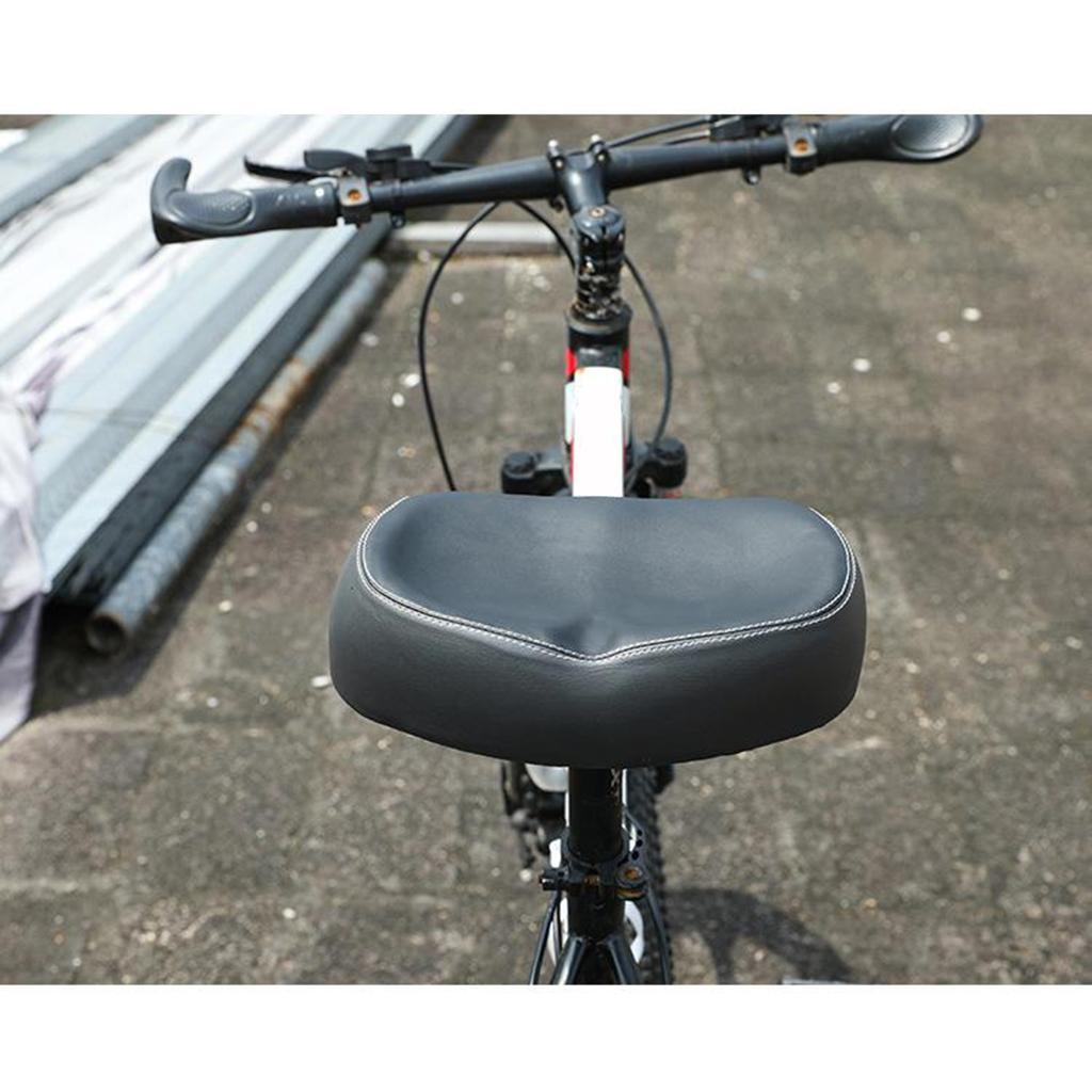 Universal PU Seat Mountain Bike Bicycle Saddle Soft Big Bum Noseless black