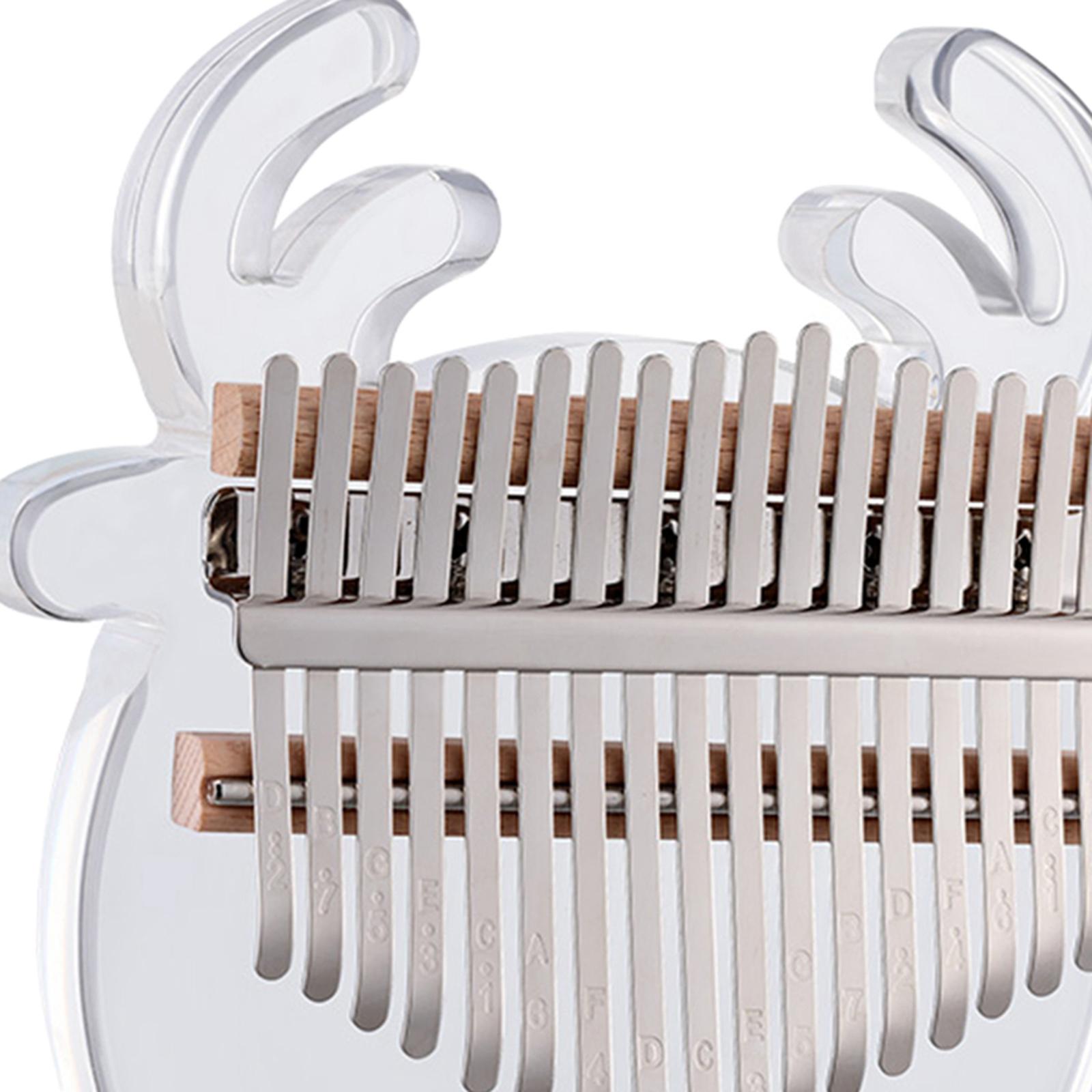 Cute Kalimba Thumb Piano 17-key Musical Instrument Animal-shaped Cartoon Transparent Deer