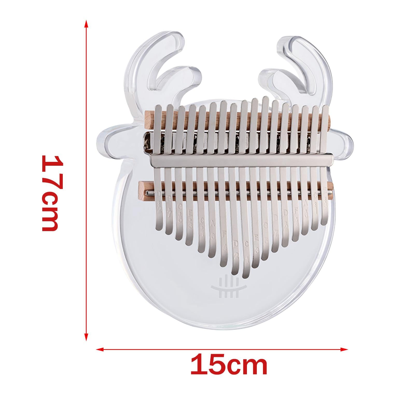 Cute Kalimba Thumb Piano 17-key Musical Instrument Animal-shaped Cartoon Transparent Deer