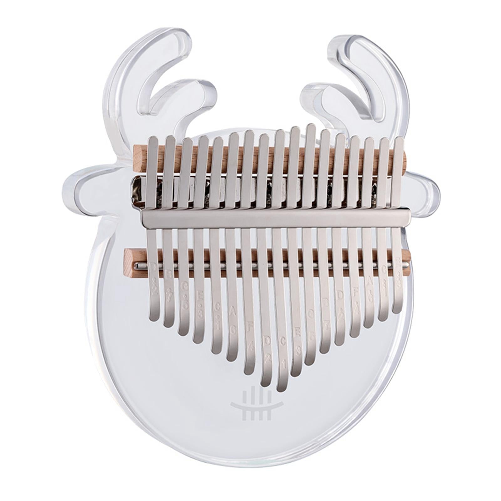 Cute Kalimba Thumb Piano 17-key Musical Instrument Animal-shaped Cartoon Transparent Deer