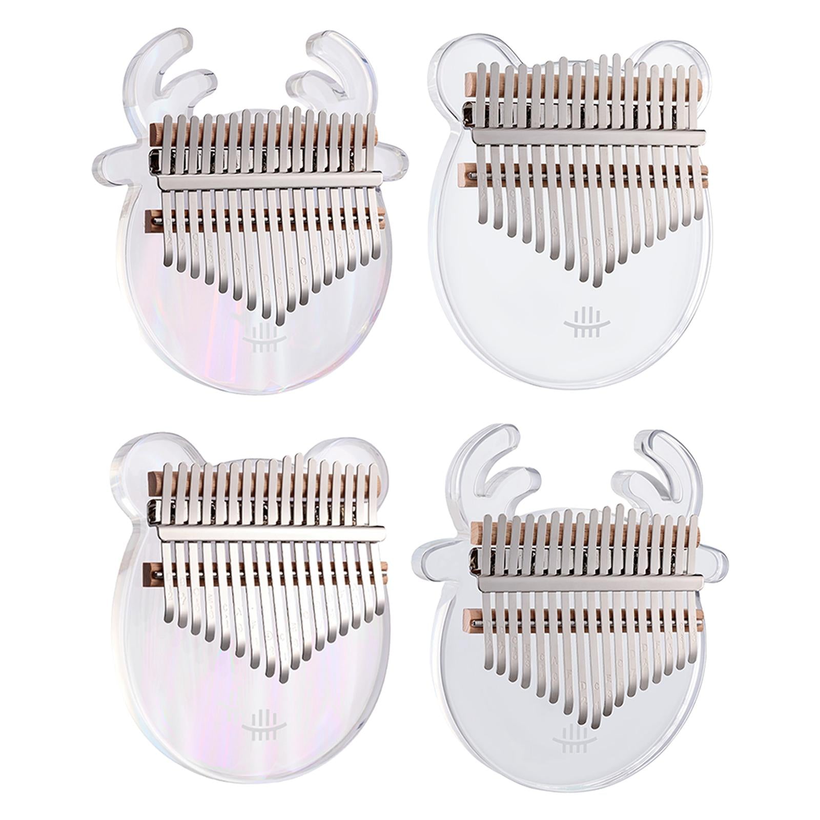 Cute Kalimba Thumb Piano 17-key Musical Instrument Animal-shaped Cartoon Transparent Deer