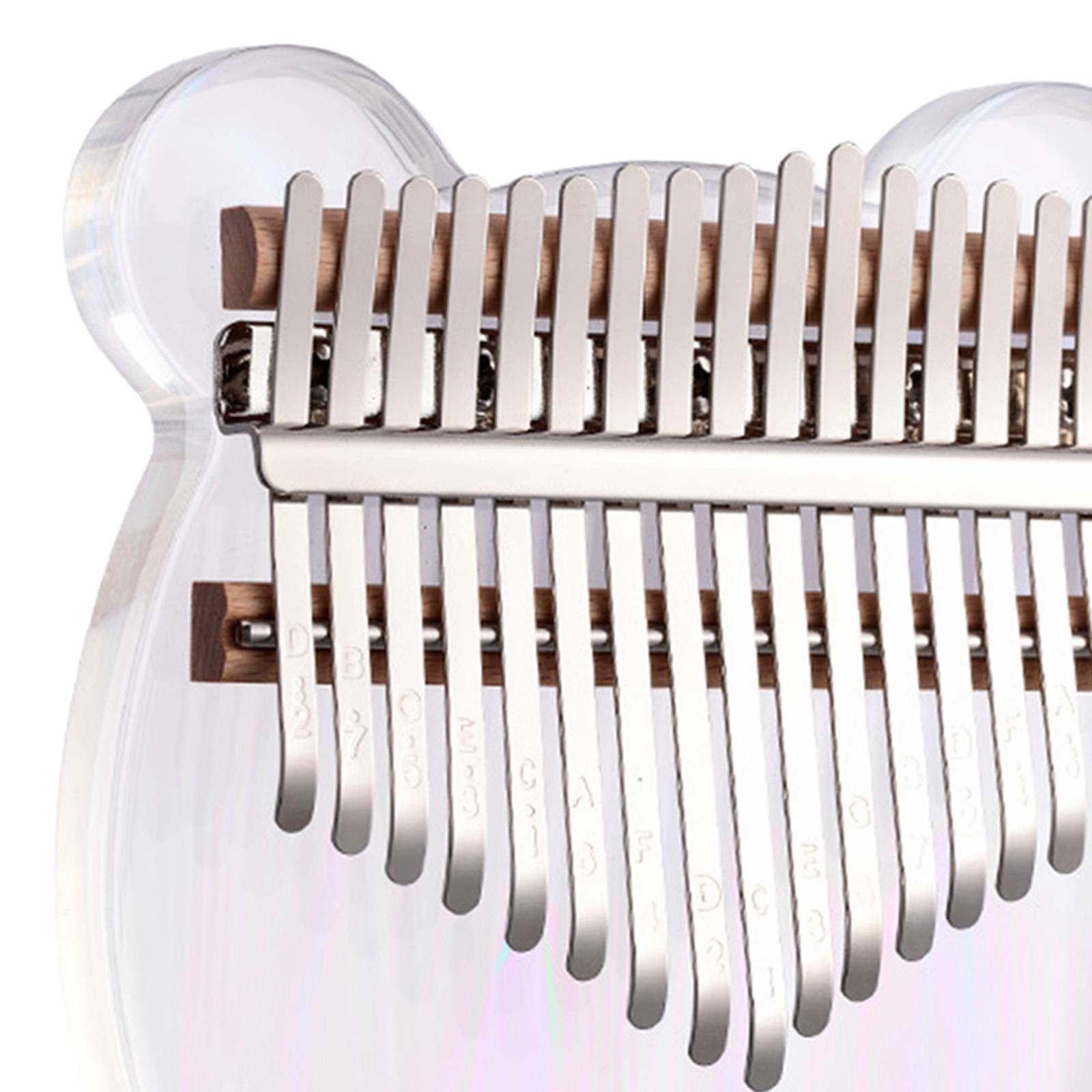 Cute Kalimba Thumb Piano 17-key Musical Instrument Animal-shaped Cartoon Rainbow Bear