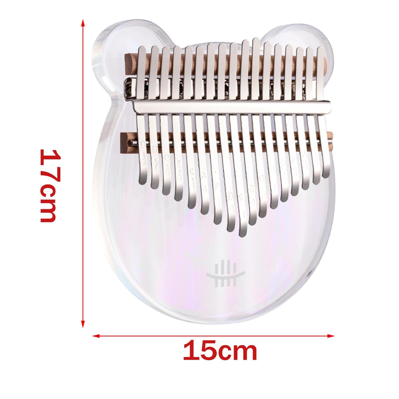 Cute Kalimba Thumb Piano 17-key Musical Instrument Animal-shaped Cartoon Rainbow Bear