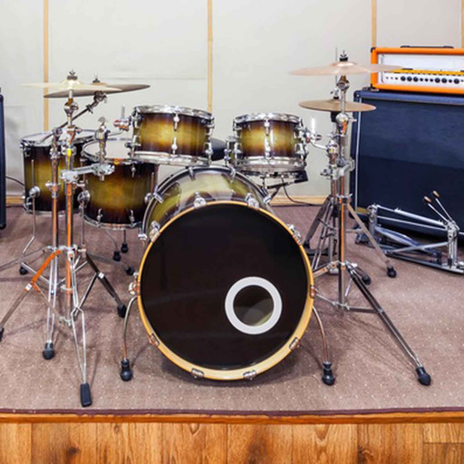 1 Piece Port Hole Protector Pads Drum Rings Easy to Use Non Slip Bass Drum White