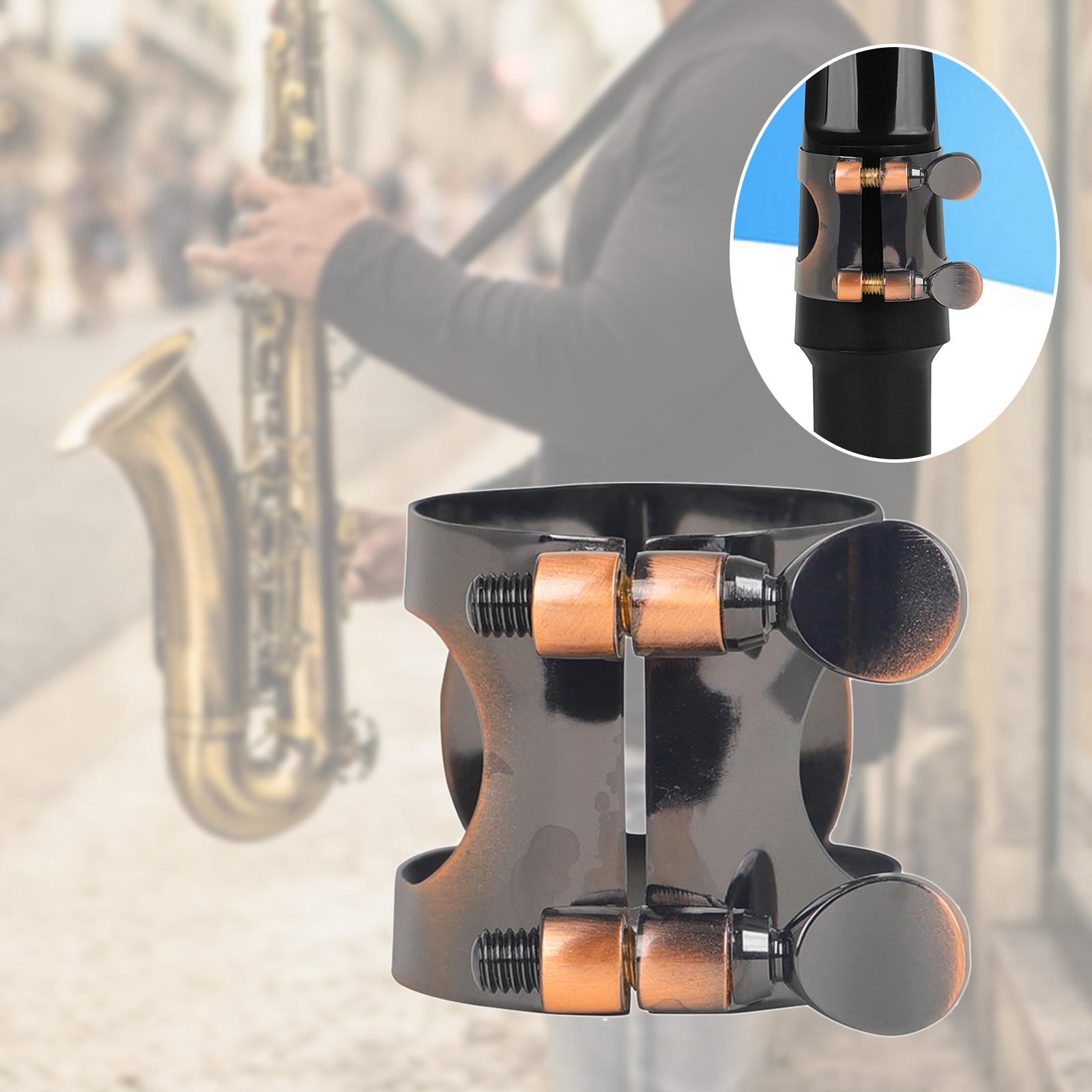 Saxophone Ligature Brass Clip Double Screws Adjustable for Accessory Parts Copper Clarinet