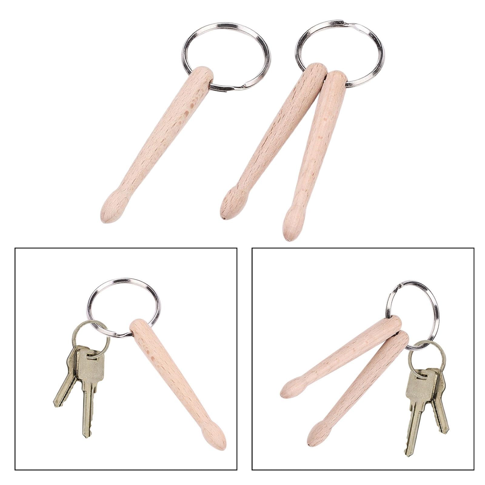 Drumstick Percussion Keyring Wood Portable for Thanksgiving Gift Graduation 1 drum rod