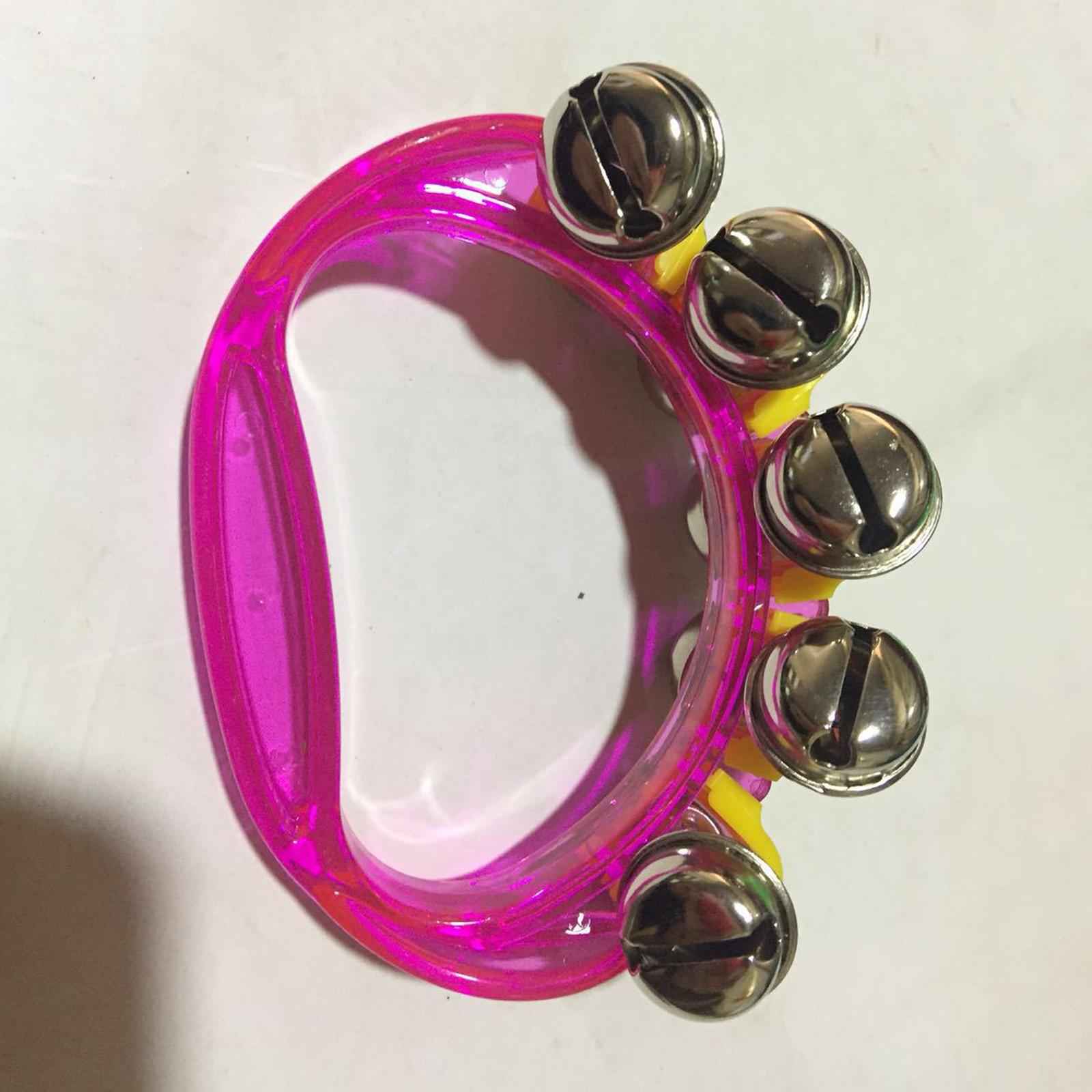 Mini Percussion Tambourines Shaking Rattle for Family Kids Kindergarten Pink