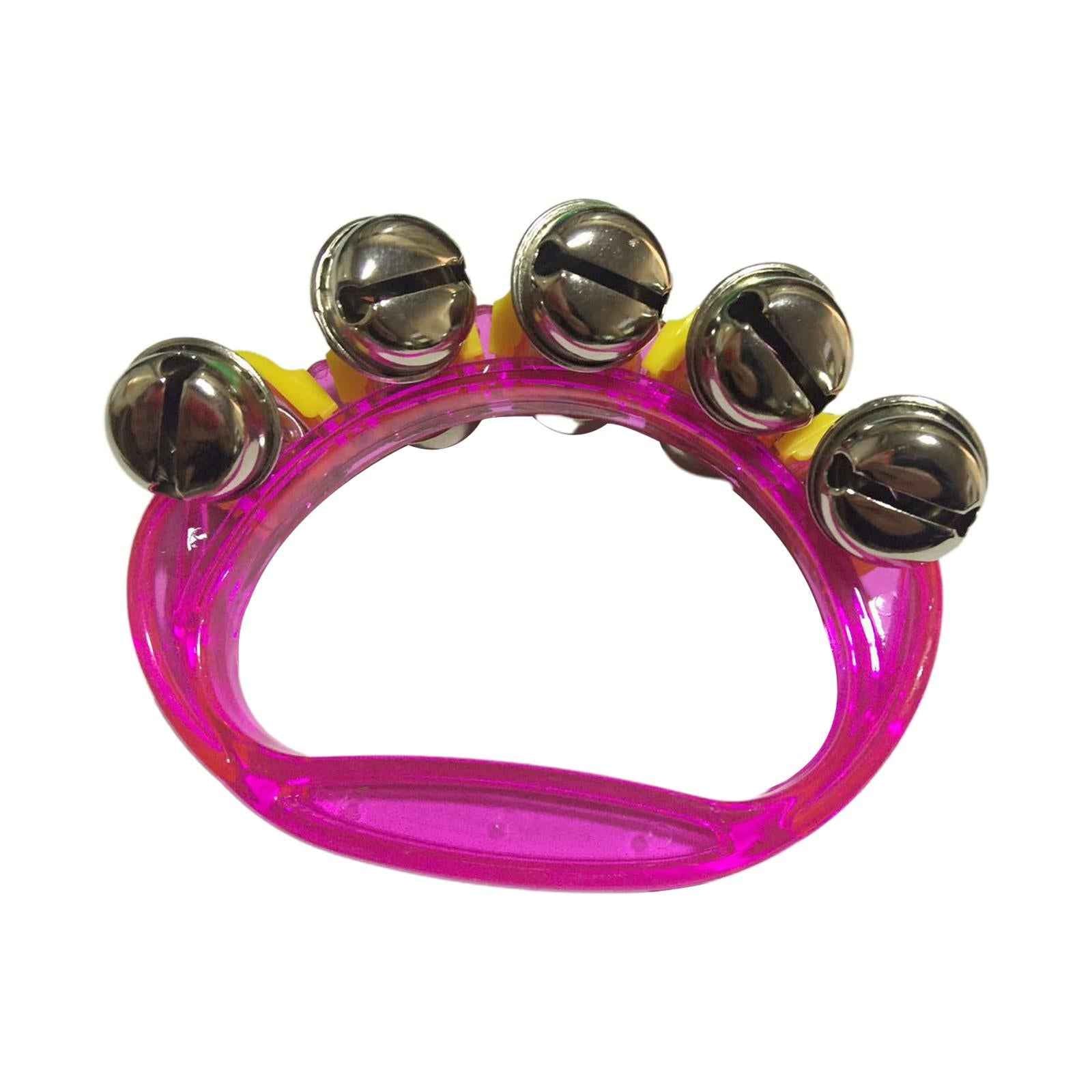 Mini Percussion Tambourines Shaking Rattle for Family Kids Kindergarten Pink